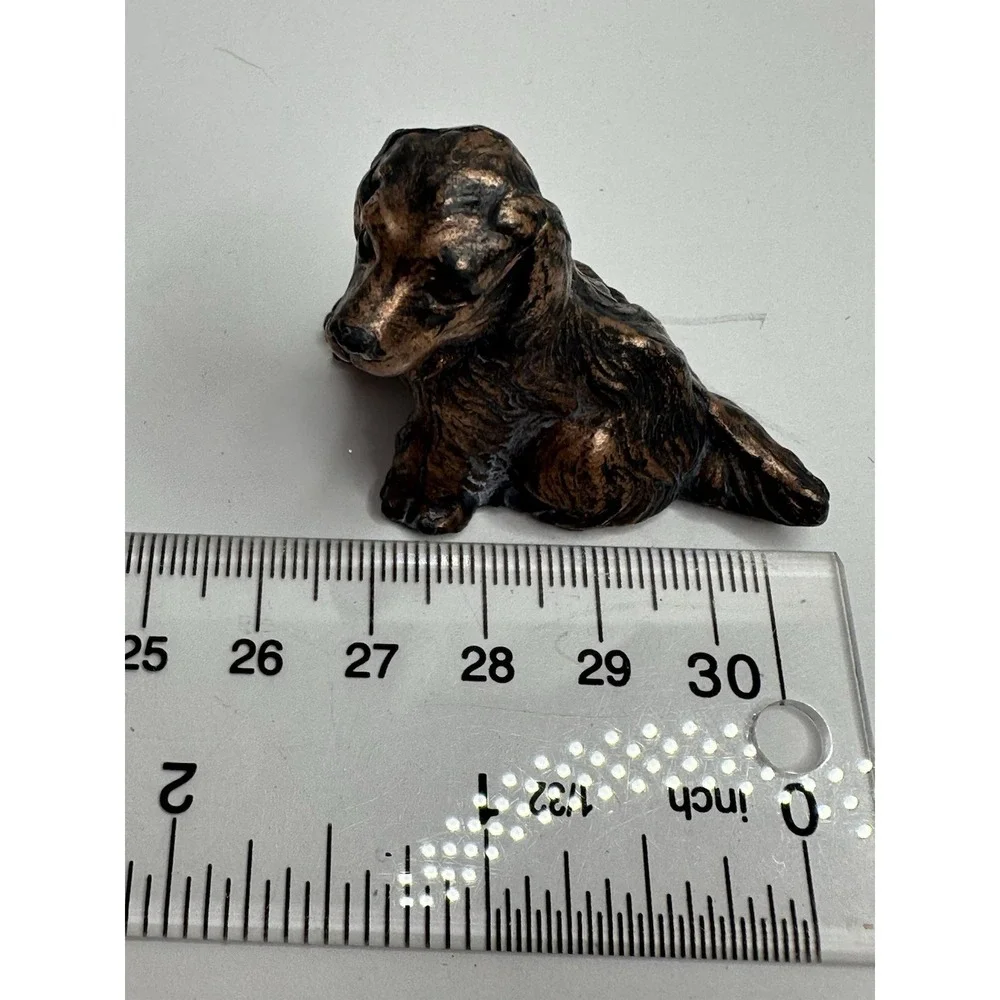 Solid Brass Dog Figure Signed Made in Napal Mini 1